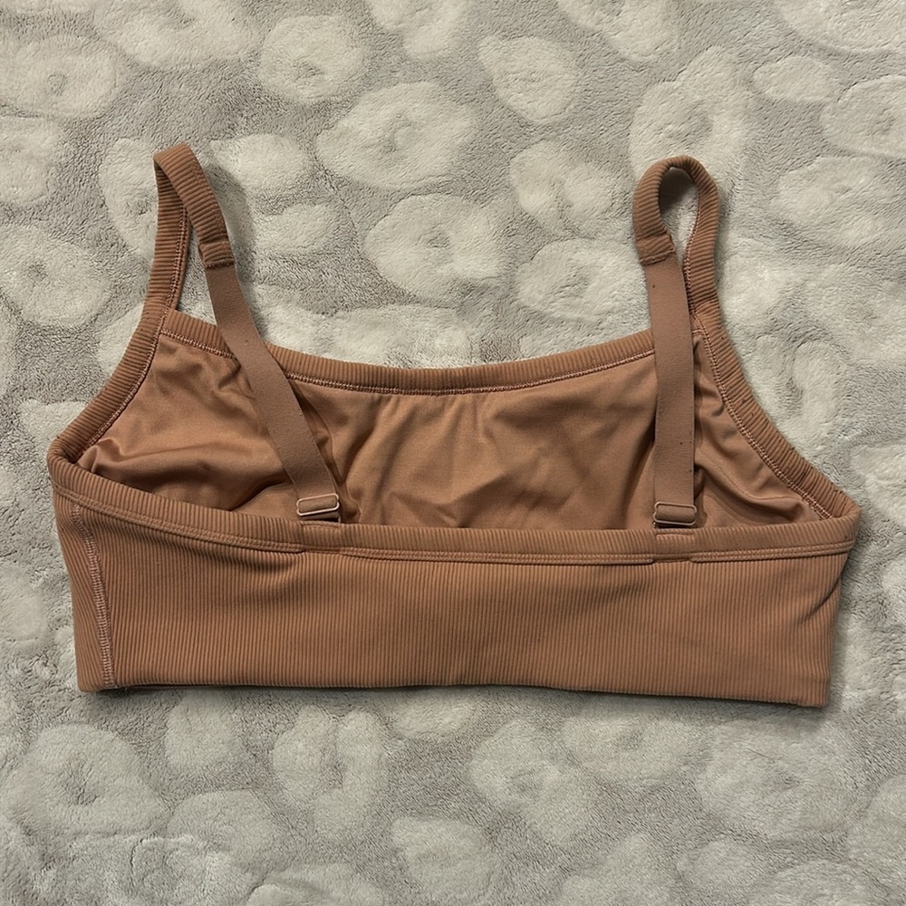 Offline by Aerie Clay Color Ribbed Stretch Medium Support Bralette Size XL - Picture 2 of 6